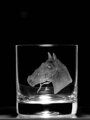 2x Whisky glas Barline 280 ml - Pferd Motiv - Hand graviertes Glas