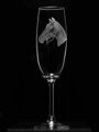 6x Sekt glas Lara 190 ml Pferd Motiv - Hand graviertes Glas
