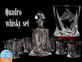Quadro whisky set: 7x whisky pohára (850 ml) a whisky karafa (340 ml) v darčekovej krabici - motív koňa