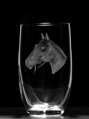 2x Wasser und Juice glas Ideal 300 ml - Pferd Motiv - Hand graviertes Glas