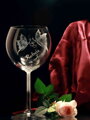 2x Hochzeitsglas Thun 450 ml mit einem Motiv aus Schmetterlingen und Herzen in einer Geschenkbox mit Platz für eine Flasche Wein