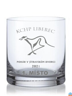 Športová trofej - Pohár whiskey (vlastné logo, text) 320 ml