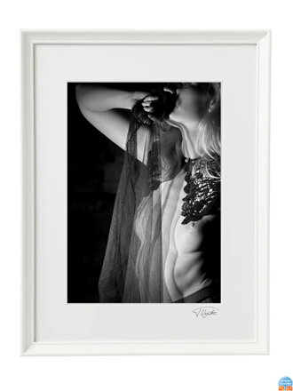 Umělecká fotografie Akty - Stíny (bílý rám)