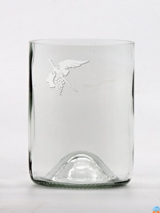 2 Stück Öko-Gläser (aus einer Weinflasche) klein klar (10 cm, 7,5 cm) Moldawischer Storch