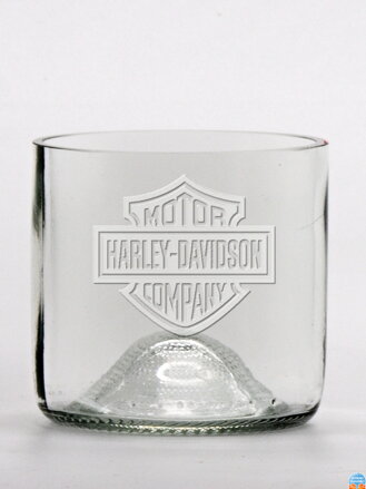2 Stück Öko-Gläser (aus einer Weinflasche) Mini klar (7 cm, 7,5 cm) Harley Davidson