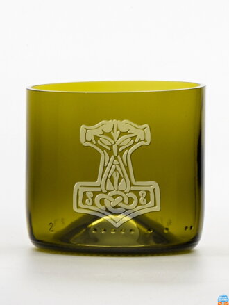 2 Stk. Öko-Gläser (aus einer Weinflasche) Mini-Olive (7 cm, 7,5 cm) Thorshammer
