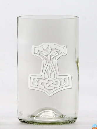 2 St. Öko-Gläser (aus einer Weinflasche) mittel klar (13 cm, B 7,5 cm) Thorshammer