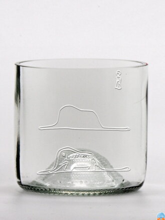 2 Stück Öko-Gläser (aus einer Weinflasche) Mini klar (7 cm, 7,5 cm) Der kleine Prinz und die Boa constrictor