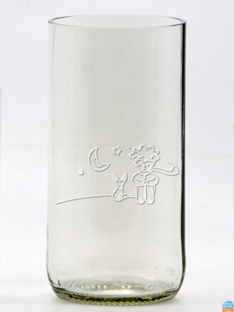 2ks Eko poháre (z fľaše od piva) veľká číra (13 cm, 6,5 cm) Malý princ mesačný