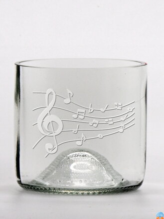 2 St. Öko-Gläser (aus einer Weinflasche) Mini klar (7 cm, 7,5 cm) Notizen