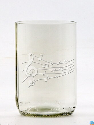 2ks Eko poháre (z fľaše od piva) stredná číra (10 cm, 6,5 cm) Noty