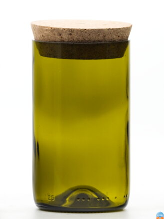 Eko uzavíratelná dóza (z lahve od vína) střední olivová (13 cm, 7,5 cm)