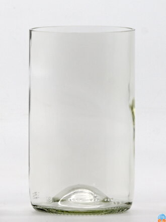 2 Stück Öko-Upcycling-Glas (aus einer Weinflasche) Mini klar (13 cm, 7,5 cm)