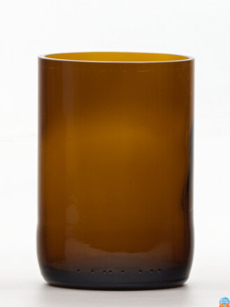 2 Stück Öko Upcycling Glas (aus einer Bierflasche) klein braun (10 cm, 6,5 cm)