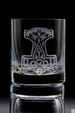 6x Glas Whisky 280 ml - Thors Hammer Motiv