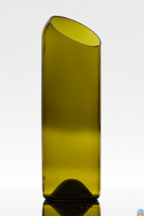 Eko karafa z recyklovaného skla (z fľaše od vína) olivová