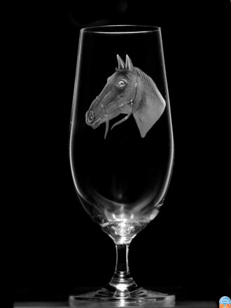 2x Beer glas Lara 350 ml Pferd Motiv - Hand graviertes Glas