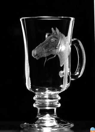 2x Pohár Venezia (varné sklo) - motív koňa