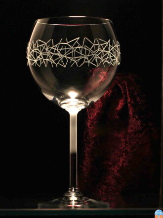 2x Sklenice na červené víno Thun - Abstraktní motiv - 450 ml
