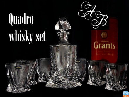 Quadro Whisky-Set - 7-teilig mit Monogramm in einer Geschenkbox