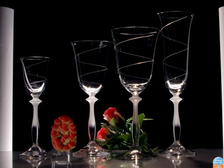 Set von gravierten Gläser Angela 24 x Glas - Helix Thema [ Glasgravur - Bohemia   Kristallglas ])