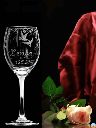 1x svadobné poháre Thun s holubička na víno ​​- svadobný dar 