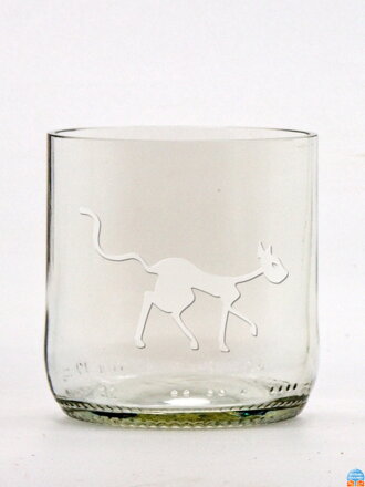 2ks Eko poháre (z fľaše od piva) malá číra (7 cm, 6,5 cm) Tim Burton