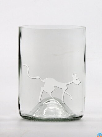 2ks Eko poháre (z fľaše od vína) malá číra (10 cm, 7,5 cm) Tim Burton