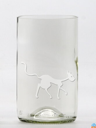 2ks Eko poháre (z fľaše od vína) stredná číra (13 cm, š 7,5 cm) Tim Burton