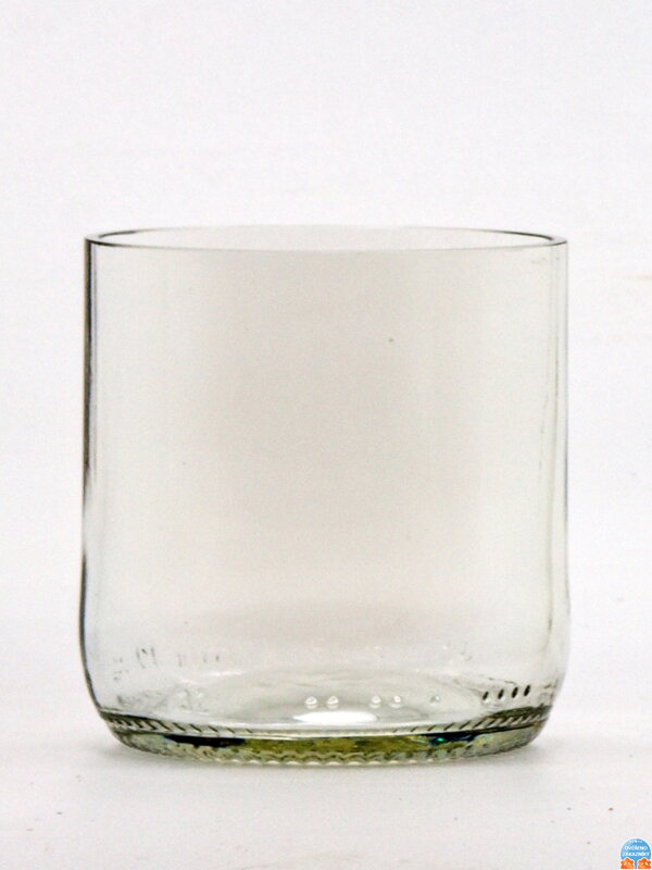 2 Stück Eco Upcycled Glas (Bierflasche) klein klar (7 cm, 6,5 cm)