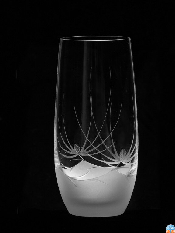 6x Glas (300 ml) - Distelmotiv