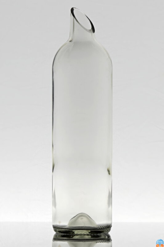 Eko karafa z recyklovaného skla (z fľaše od vína) číra
