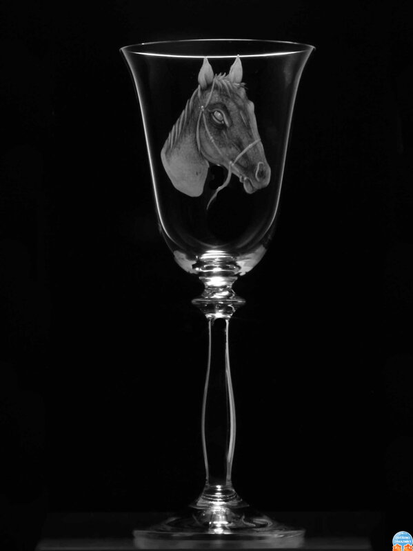 2x Weinglas Angela 250 ml Pferd Motiv - Hand graviertes Glas