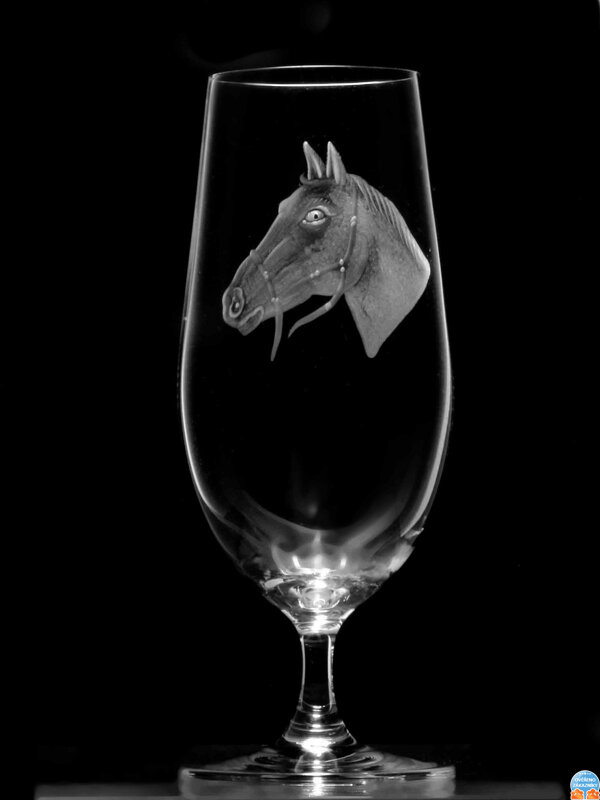 6x Pivný pohár (380 ml) - motív koňa