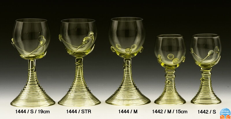 Historické sklo 2x- sklenice víno 144/S/19cm