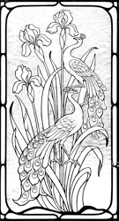 secesní motiv na okna