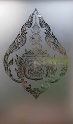 Praha Hotel - pískování motivu na skleněné dveře dle přání zákazníka dle rozbitého vzoru