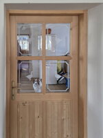 Pískované siluety hus s rámečkem do dveří - práce na přání zákazníka..