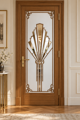 Dekorativní pískovaná tabule skla do okna, skříní nebo dveří ( Art deco 2 - Fan )