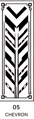 Dekorativní pískovaná tabule skla do okna, skříní nebo dveří ( Art deco 5 - Chevron )