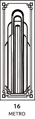 Dekorativní pískovaná tabule skla do okna, skříní nebo dveří ( Art deco 16 - Metro )