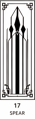 Dekorativní pískovaná tabule skla do okna, skříní nebo dveří ( Art deco 17 - Spear )