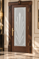 Dekorativní pískovaná tabule skla do okna, skříní nebo dveří ( Art deco 9 - Crystal )