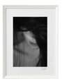 Umelecká čiernobiela fotografia - Chmúry (biely rám)
