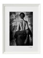 Umělecká fotografie Akty - Odchod v černobílé (bílý rám)