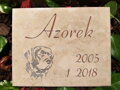 Zvířecí pomníček na zahradu - dlaždice 25 x 20 cm, hlava psa šedá, nápis hnědý nápis