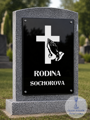 V7. Černá náhrobní skleněná deska s motivem a nápisem "RODINA" 