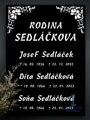 V33. Černá náhrobní skleněná deska s pkrajem a nápisy
