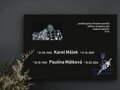 V21. Černá náhrobní skleněná deska s portrétem, nápisem a křížkem 