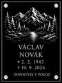 V 138. Černá náhrobní skleněná deska s obrázkem jezero a hory